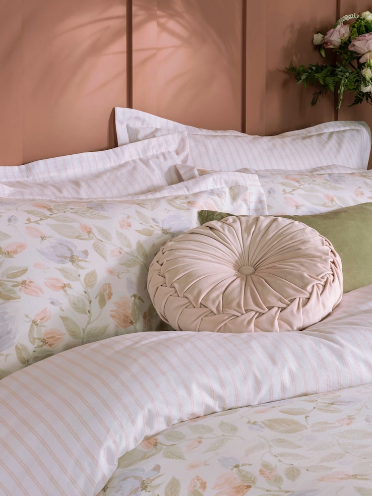 Laura Ashley Set of 2 Pale Sage Orisia Peony 100% Cotton Pillowcases - Image 2 of 4
