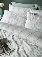 Laura Ashley Set of 2 Sage Tuileries 100% Cotton Pillowcases - Image 2 of 4