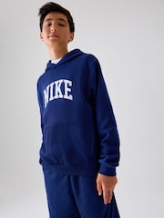 Nike Navy Club Varsity Logo French Terry Hoodie - Image 1 of 7