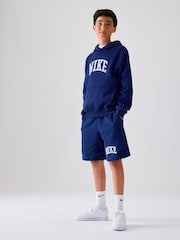 Nike Navy Club Varsity Logo French Terry Hoodie - Image 2 of 7