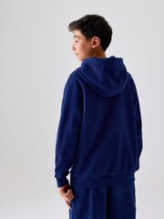 Nike Navy Club Varsity Logo French Terry Hoodie - Image 3 of 7