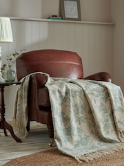 Laura Ashley Dark Duckegg Lloyd 100% Cotton Throw - Image 1 of 3