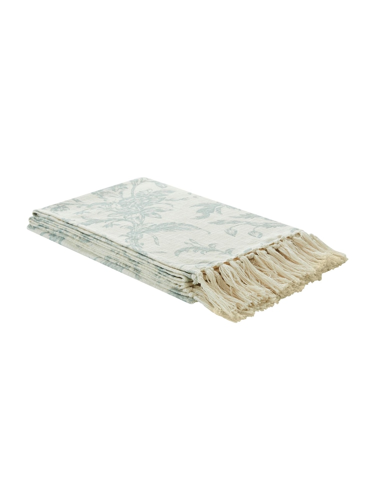 Laura Ashley Dark Duckegg Lloyd 100% Cotton Throw - Image 2 of 3