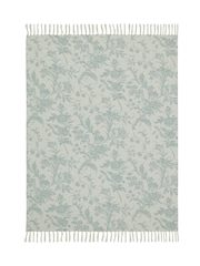 Laura Ashley Dark Duckegg Lloyd 100% Cotton Throw - Image 3 of 3