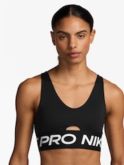 Nike Black Pro Indy Plunge Medium Support Padded Sports Bra - Image 1 of 7