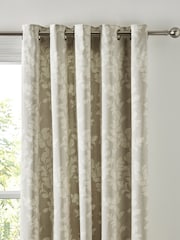 Laura Ashley Natural Waxham Eyelet Lined Curtains - Image 2 of 2