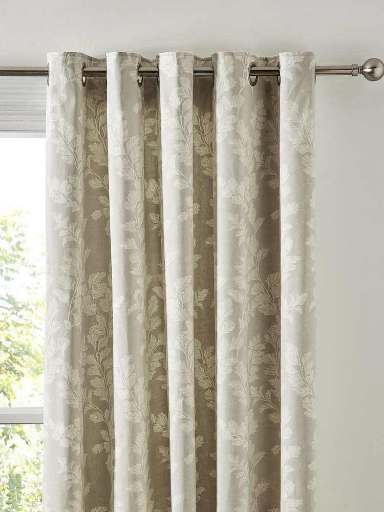 Laura Ashley Natural Waxham Eyelet Lined Curtains - Image 2 of 2