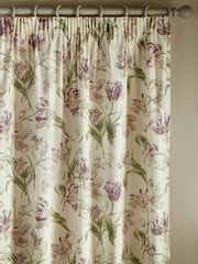 Laura Ashley Purple Gosford 100% Cotton Pencil Pleat Pencil Pleat Curtains - Image 1 of 2