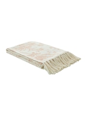 Laura Ashley Plaster Pink Lloyd 100% Cotton Throw - Image 3 of 3