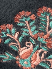 Riva Paoletti Rennes Cotton Velvet Embroidered Cushion - Изображение 5 из 5