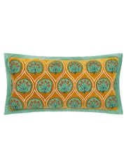 Riva Paoletti Casa Embroidered Cotton Velvet Cushion - Изображение 1 из 5