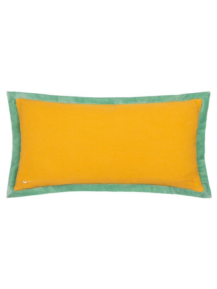 Riva Paoletti Casa Embroidered Cotton Velvet Cushion - Изображение 2 из 5