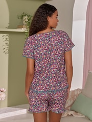 Laura Ashley Green Ditsy Floral Pyjama Shorts Set - Image 4 of 10