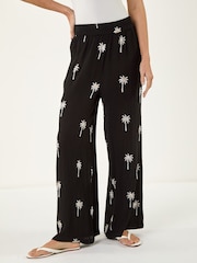 Roman Black Palm Tree Printed Trousers - Image 1 of 5