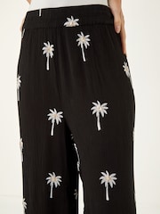 Roman Black Palm Tree Printed Trousers - Image 3 of 5