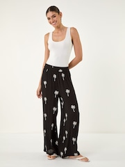 Roman Black Palm Tree Printed Trousers - Image 4 of 5