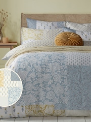 Laura Ashley Pale Seaspray Laurissa Patchwork 100% Cotton Duvet Cover and Pillowcase Set - Image 1 of 5