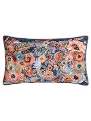 Wylder Tropics Multicolour Aquess Floral Viscose Velvet 100% Cotton Cushion - Image 2 of 6