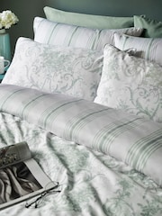 Laura Ashley Sage Green Tuileries 100% Cotton Duvet Cover and Pillowcase Set - Image 1 of 5