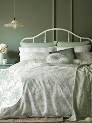 Laura Ashley Sage Green Tuileries 100% Cotton Duvet Cover and Pillowcase Set - Image 2 of 5