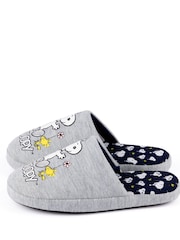 Vanilla Underground Grey Snoopy Womens Winter Mule Slippers - Image 2 of 5
