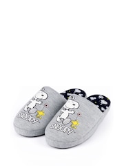 Vanilla Underground Grey Snoopy Womens Winter Mule Slippers - Image 3 of 5
