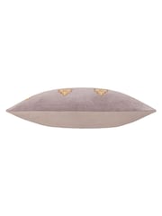 Riva Paoletti Taupe Rennes Cotton Velvet Embroidered Cushion - Image 3 of 5