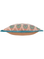 Riva Paoletti RoseFrench Blue Casa Embroidered Cotton Velvet Cushion - Image 3 of 5