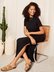 Friends Like These Black Straight Short Sleeve T-Shirt Dress - Image 3 of 4