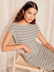 Friends Like These Cream Straight Crochet T-Shirt Dress - Image 2 of 4