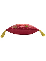 Wylder Magic Mushrooms Embroidered Velvet Cushion - Image 4 of 6