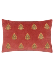 Riva Paoletti Rennes Cotton Velvet Embroidered Cushion - Изображение 1 из 5