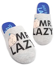 Vanilla Underground Grey Mr Men Winter Slippers - Image 1 of 4