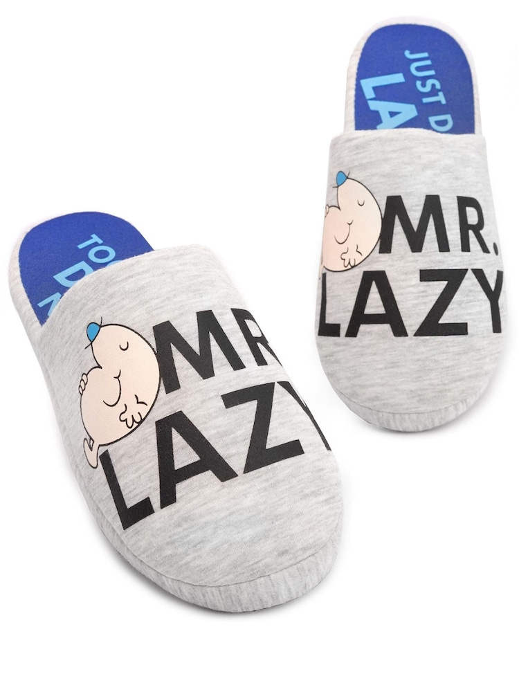 Vanilla Underground Grey Mr Men Winter Slippers - Image 1 of 4