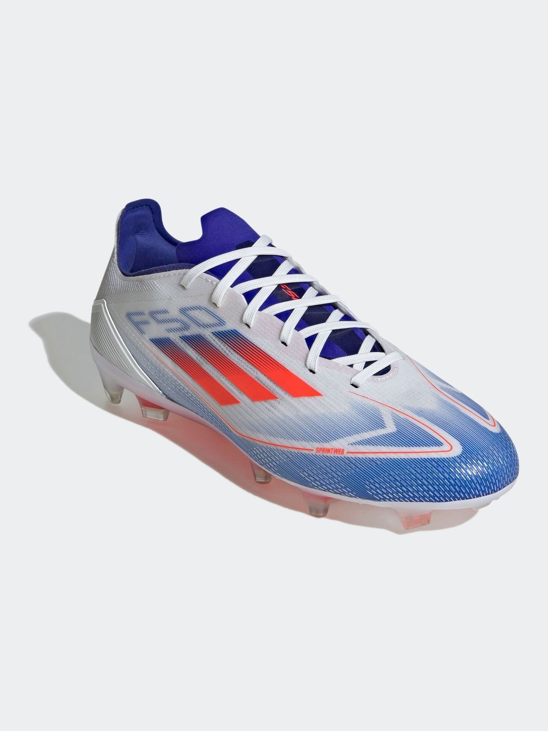 Buy adidas White Blue Red F50 Pro Firm Ground Football Boots from Next Latvia