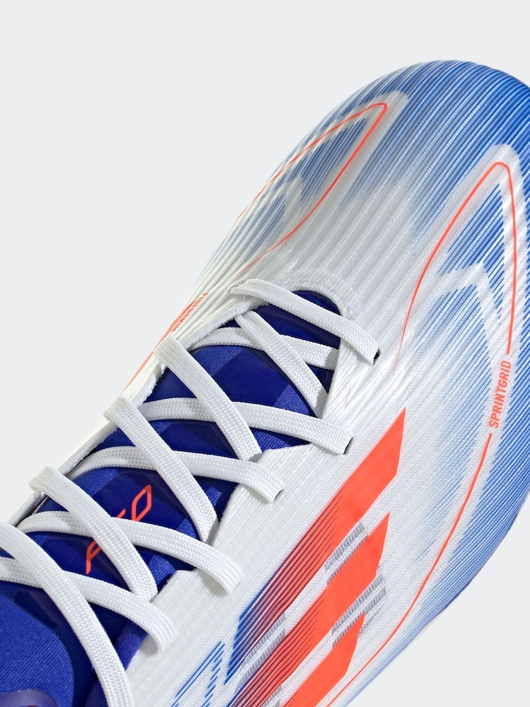 adidas White/Blue/Red F50 League Firm / Multi Ground Football Boots - Image 2 of 11