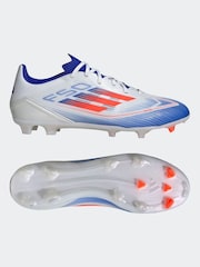 adidas White/Blue/Red F50 League Firm / Multi Ground Football Boots - Image 3 of 11
