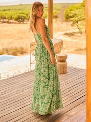 Friends Like These Green Strappy Ruffle Trim Maxi Dress - Image 4 of 4