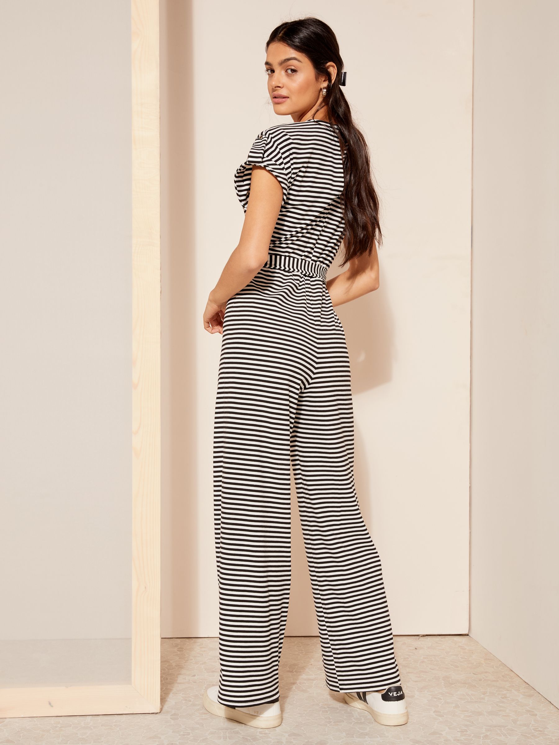 Buy Friends Like These Black Tie Belt Cosy Knit Rolled Sleeve Jumpsuit from Next Germany
