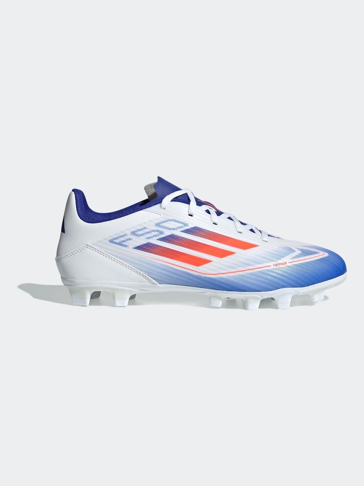 adidas White/Blue/Red F50 Club Flexible Ground Boots - Image 1 of 8