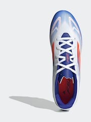adidas White/Blue/Red F50 Club Flexible Ground Boots - Image 2 of 8