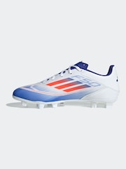 adidas White/Blue/Red F50 Club Flexible Ground Boots - Image 4 of 8