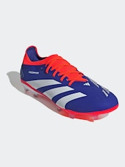 adidas Blue/White Predator Pro Firm Ground Boots - Image 4 of 10