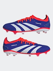 adidas Blue/White Predator Pro Firm Ground Boots - Image 5 of 10
