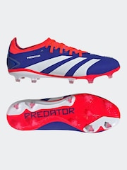 adidas Blue/White Predator Pro Firm Ground Boots - Image 6 of 10