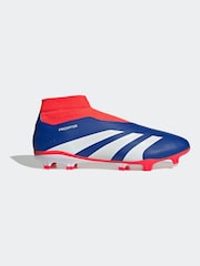 adidas Blue/White Predator League Laceless Firm Ground Boots - Image 1 of 13