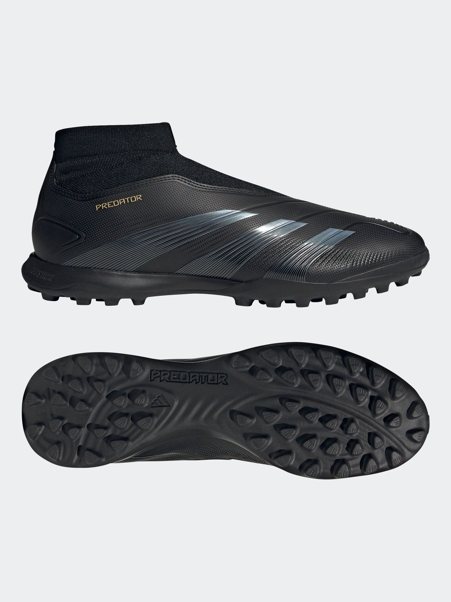 Black Gold adidas Predator League Laceless Turf Football Boots