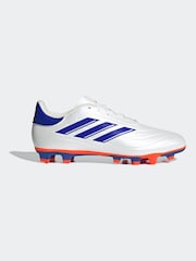 adidas White/Blue/Red Copa Pure 2 Club Flexible Ground Boots - Image 1 of 10