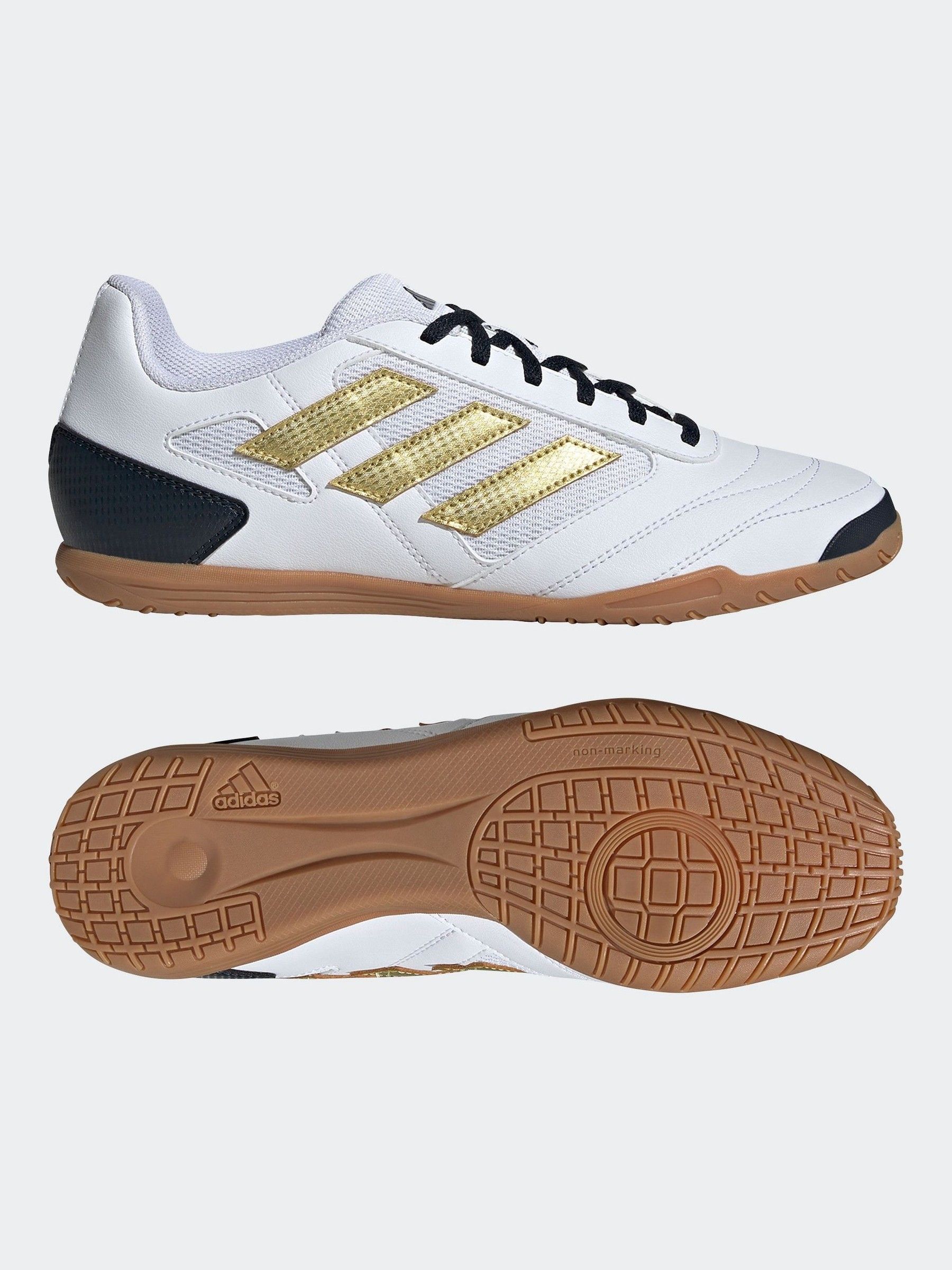 Buy adidas White Gold Super Sala II Indoor Football Boots from Next Luxembourg