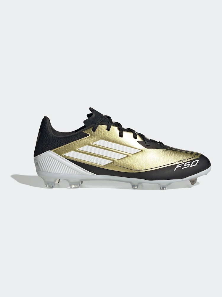 adidas Gold/White F50 League Messi Firm/Multi-Ground Boots - Image 1 of 20